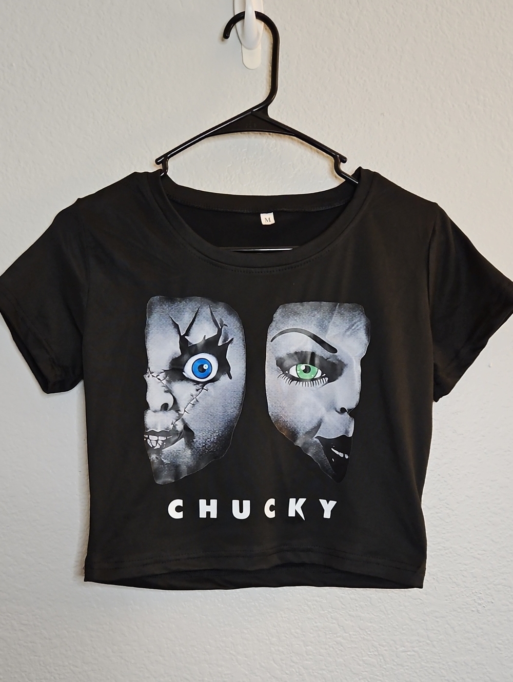 Chucky Graphic Crop Top - Black - Unbranded